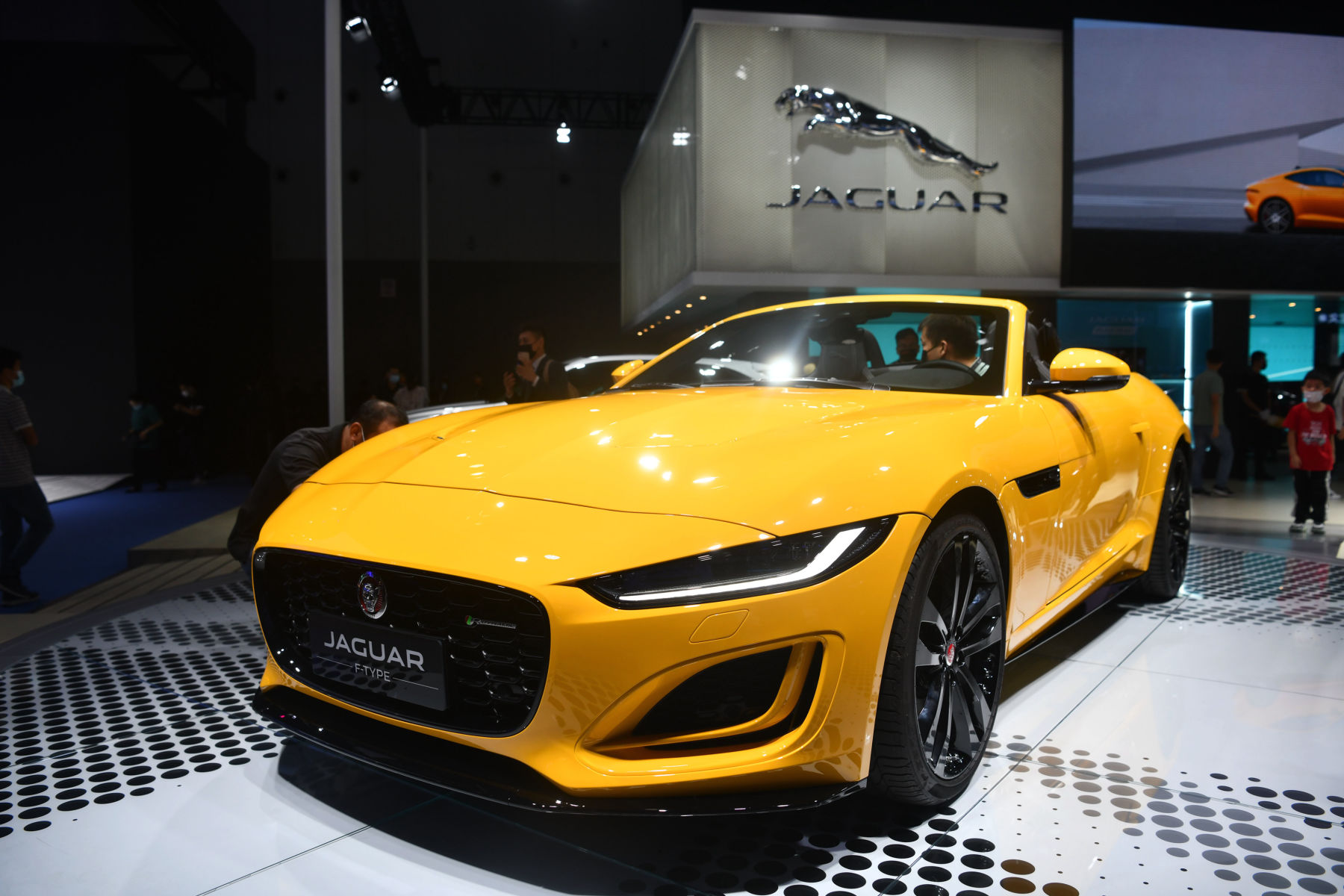 CHENGDU, CHINA - AUGUST 29: A Jaguar F-type car is on display during the Chengdu Motor Show 2021 at Western China (Chengdu) International Expo City on August 29, 2021 in Chengdu, Sichuan Province of China. (Photo by VCG/VCG via Getty Images)