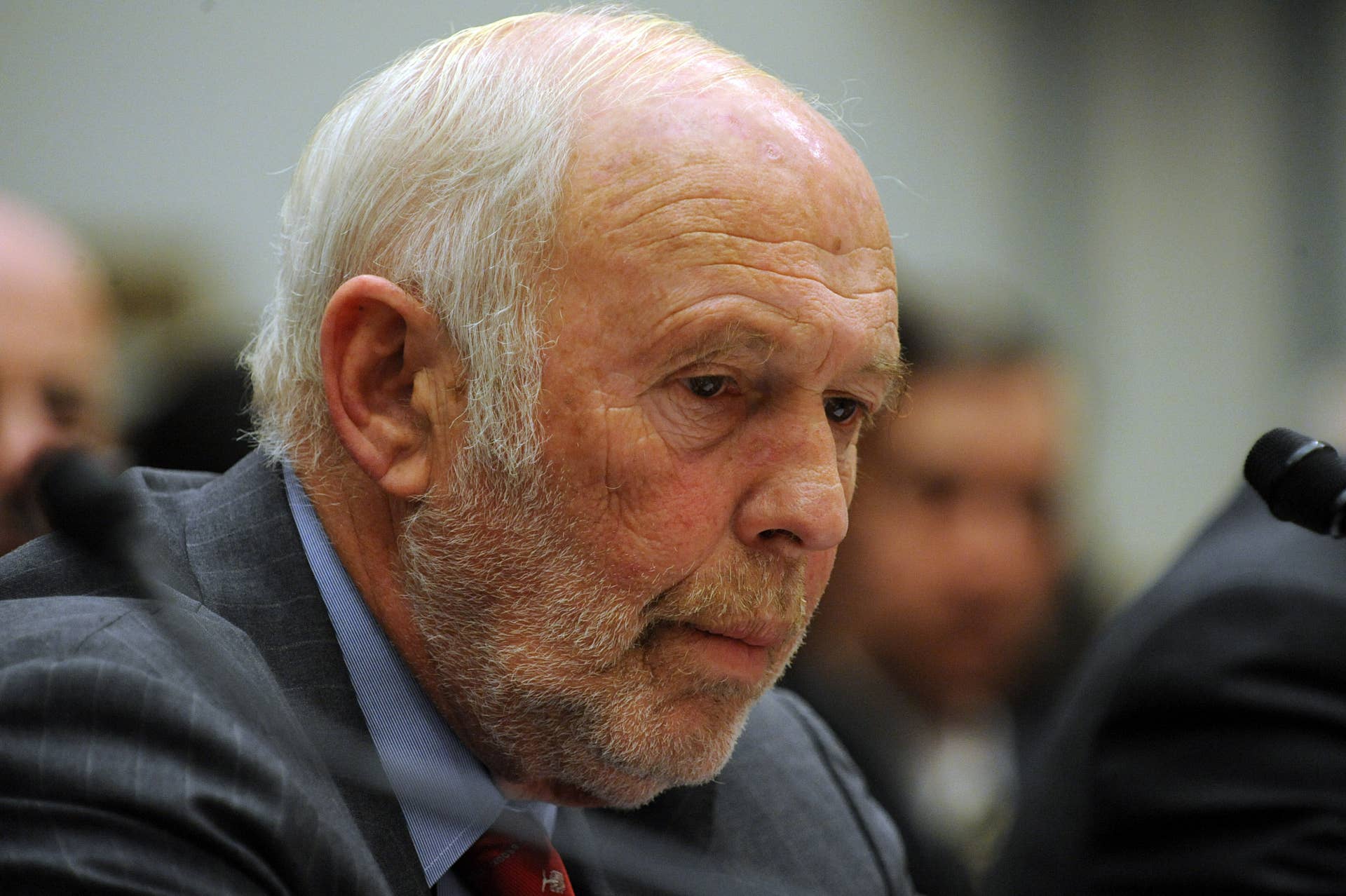 James Simons, director of Renaissance Technologies LLC, listens during the House Oversight and Government Reform Committee November 13, 2008 in Washington, DC. George Soros chairman of Soros Fund Management LLC, testified on the topic of