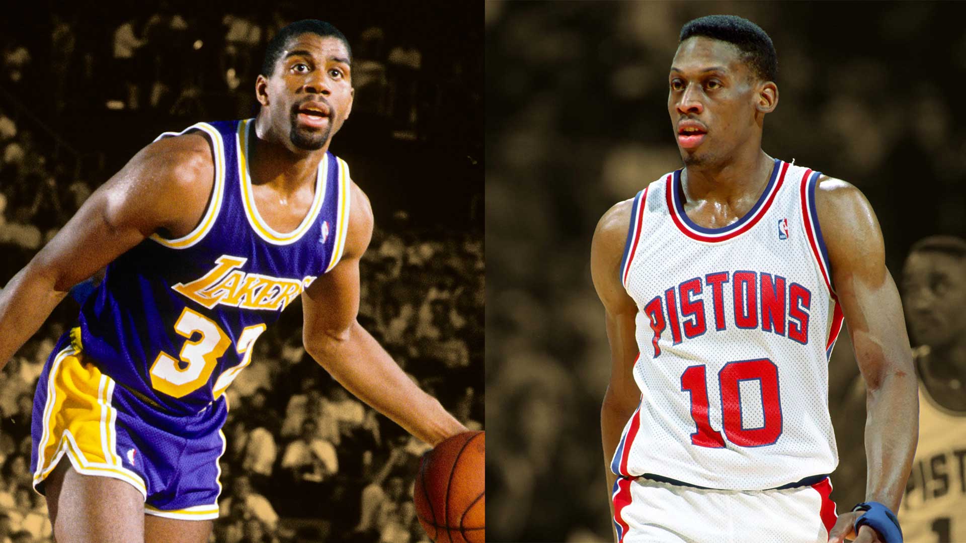 Guarding Magic Johnson When Dennis Rodman taunted Magic Johnson into retiring - Basketball Network